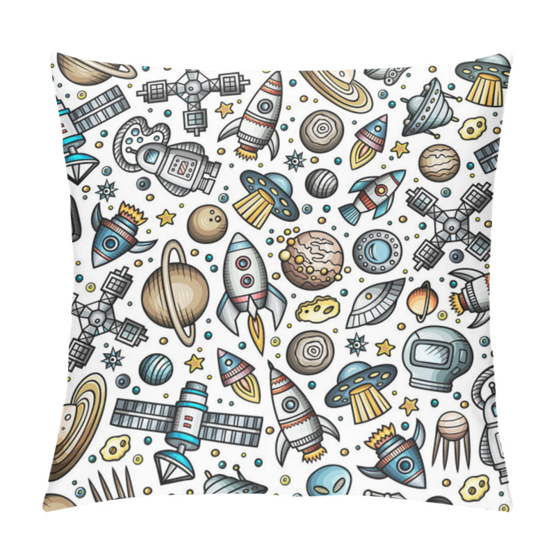 Personality  Cartoon Hand-drawn Space, Planets Seamless Pattern Pillow Covers