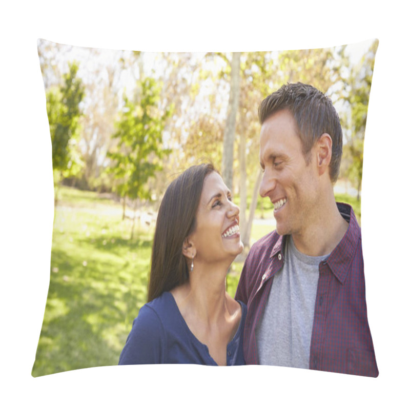 Personality  Happy Couple In Park  Pillow Covers