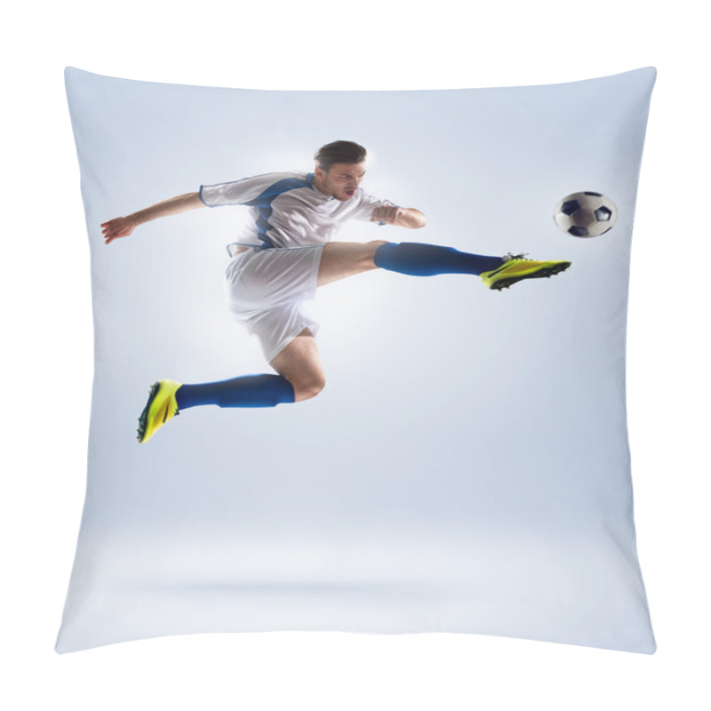 Personality  Soccer Player In Action Pillow Covers