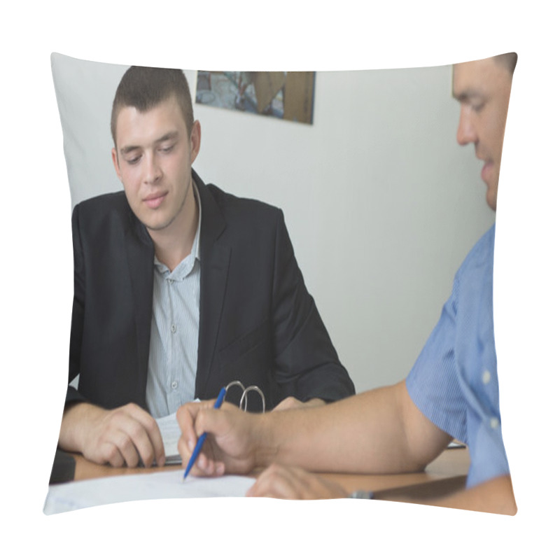 Personality  Man Signing A Purchase Agreement Pillow Covers