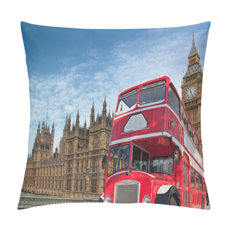 Personality  Red Double-decker For Parliament Pillow Covers