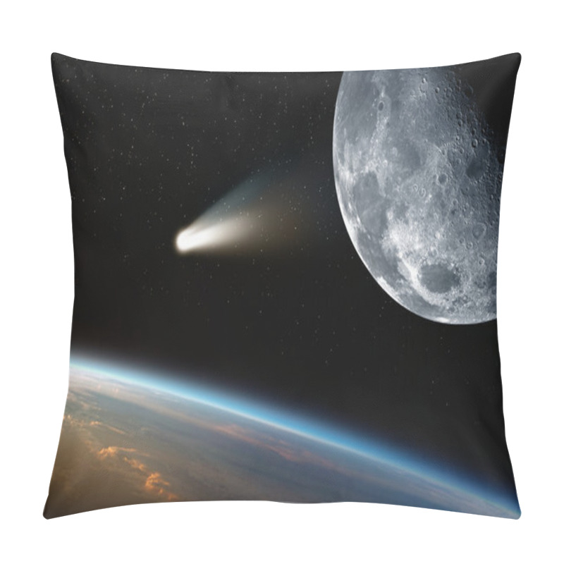 Personality  Earth, Moon, Comet In Space Pillow Covers