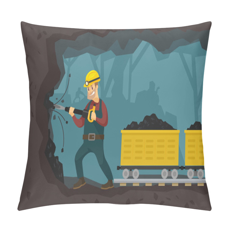 Personality  Mine Vector Flat Illustration Pillow Covers