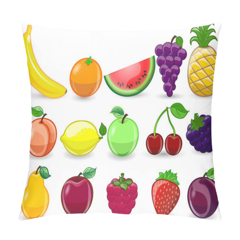 Personality  Cartoon Orange, Banana, Apples, Strawberry, Pear, Cherry, Peach, Plum, Lemon, Grapes, Watermelon, Raspberry ,pineapple Pillow Covers