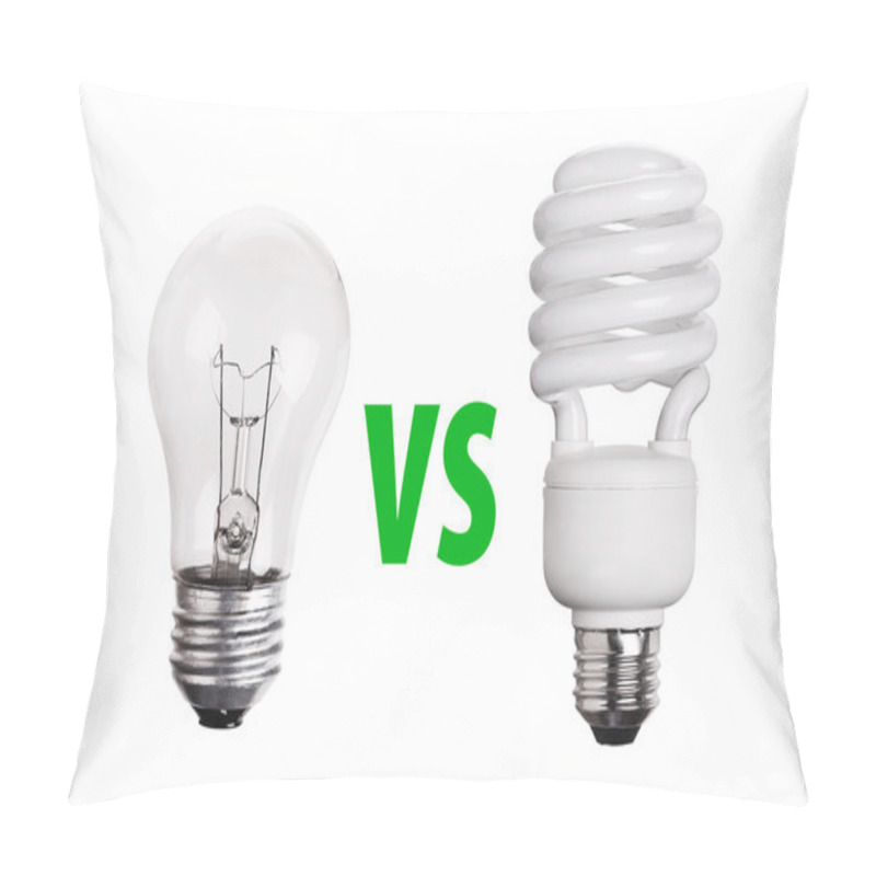 Personality  CFL Fluorescent Light Bulb Isolated On White Background Pillow Covers