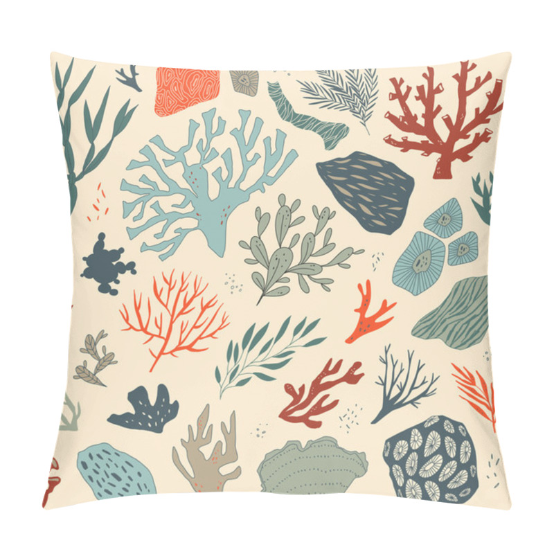 Personality  Vector Illustration With Sea Life Objects Pillow Covers