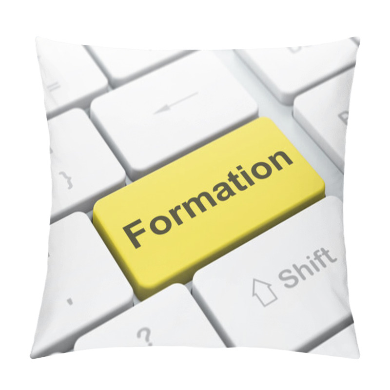 Personality  Education Concept: Formation On Computer Keyboard Background Pillow Covers