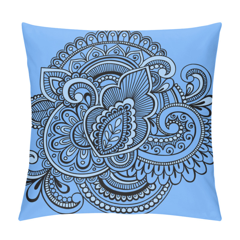 Personality  Henna Abstract Ornate Tattoo Doodle Vector Pillow Covers