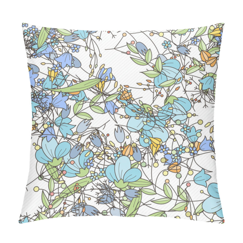 Personality  Doodle Seamless Pattern With Various Doodle Flowers, Leaves And Branches. Pillow Covers