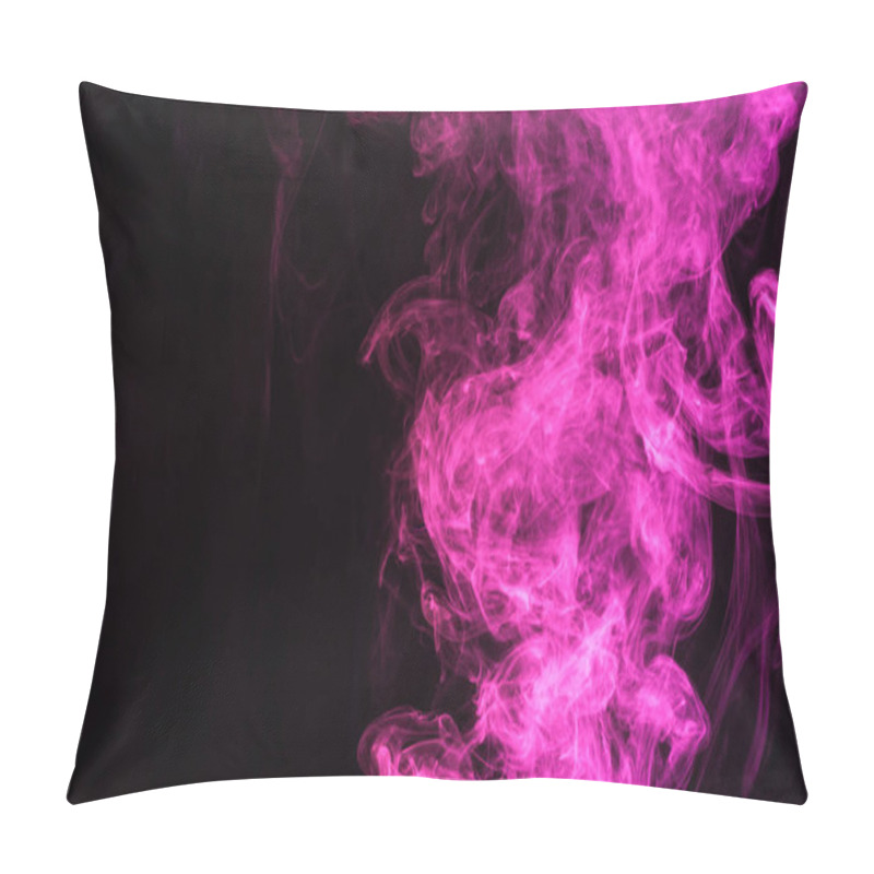 Personality  Mystical Pink Smoke On Black Background Pillow Covers