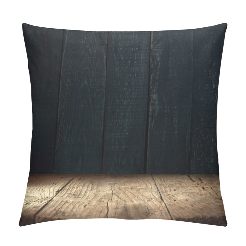 Personality  Old Wood Table Top With Smoke In The Dark Background. Pillow Covers