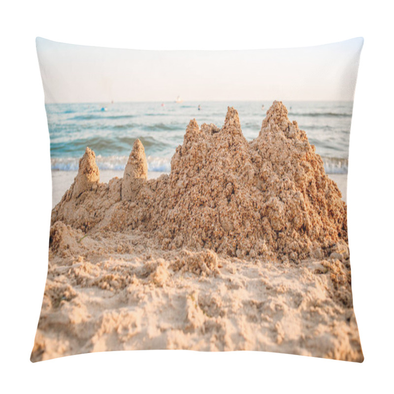 Personality  Sand Castle On A Sandy Sea Beach Pillow Covers