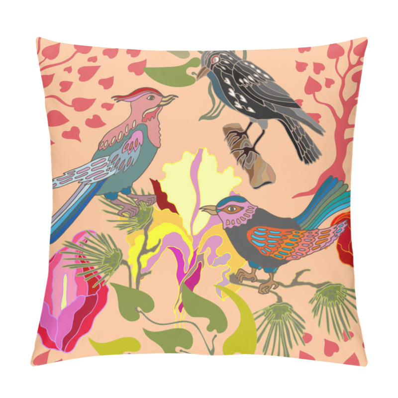 Personality  Japanese Garden. Seamless Oriental Pattern With Victorian Motifs.  Pillow Covers