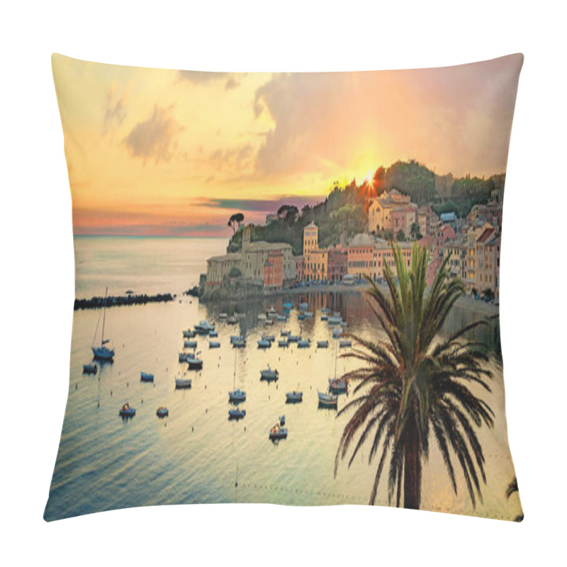 Personality  Small Resort Town Sestri Levante And Silence Bay At Sunset. Geno Pillow Covers