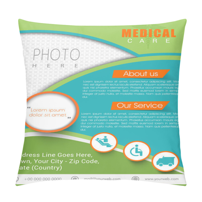 Personality  Medical Care Template, Brochure Or Flyer. Pillow Covers