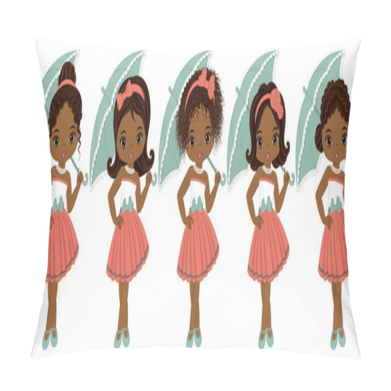 Personality   Cute Little African American Girls In Retro Style Pillow Covers