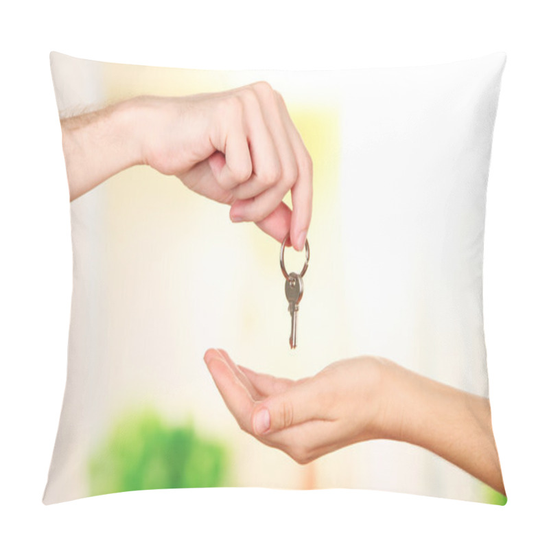 Personality  Transfer Of House Key, On Bright Background Pillow Covers