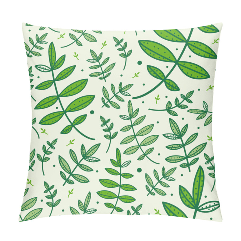 Personality  Seamless Pattern With Green Leaves Pillow Covers