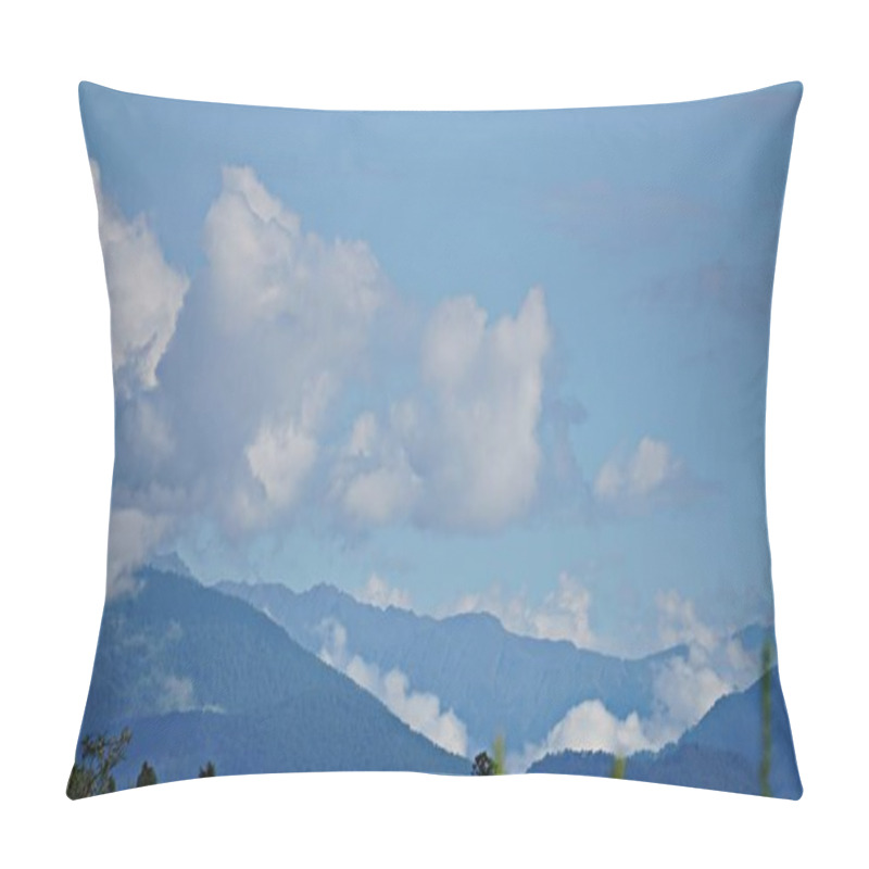 Personality  Beautiful View Of The Mountains, Clouds, Town Pillow Covers