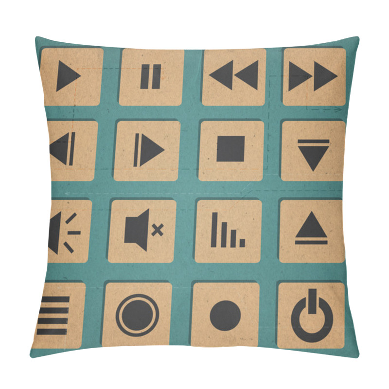 Personality  Media Player Icons Set Pillow Covers