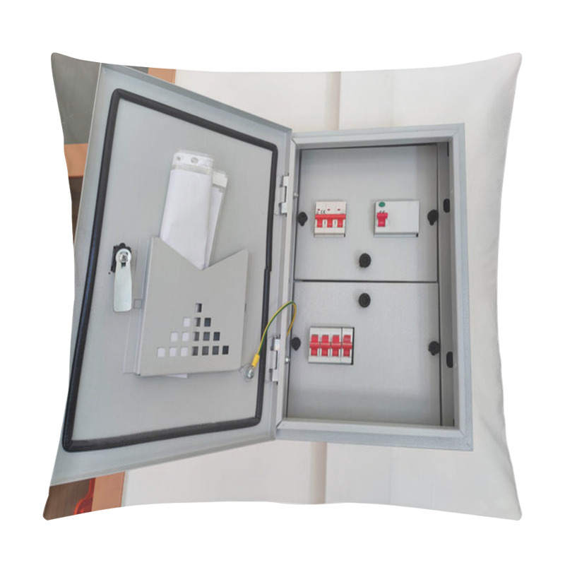 Personality  Electrical Safety Box: Organized Power Control Behind The Metal Door, Symbol Of Order And Security In The Modern Infrastructure Pillow Covers