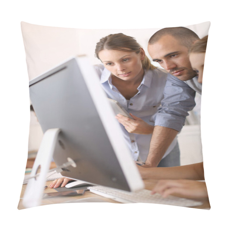 Personality  Businesspeople Working On Computer Pillow Covers