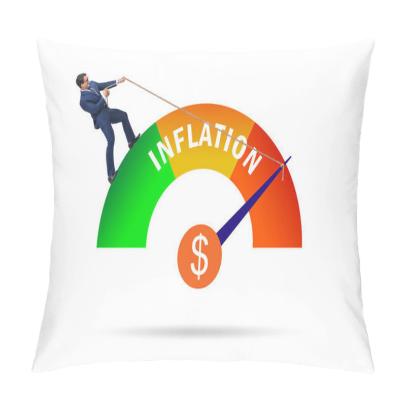 Personality  Businessman In High Inflation Concept Pillow Covers