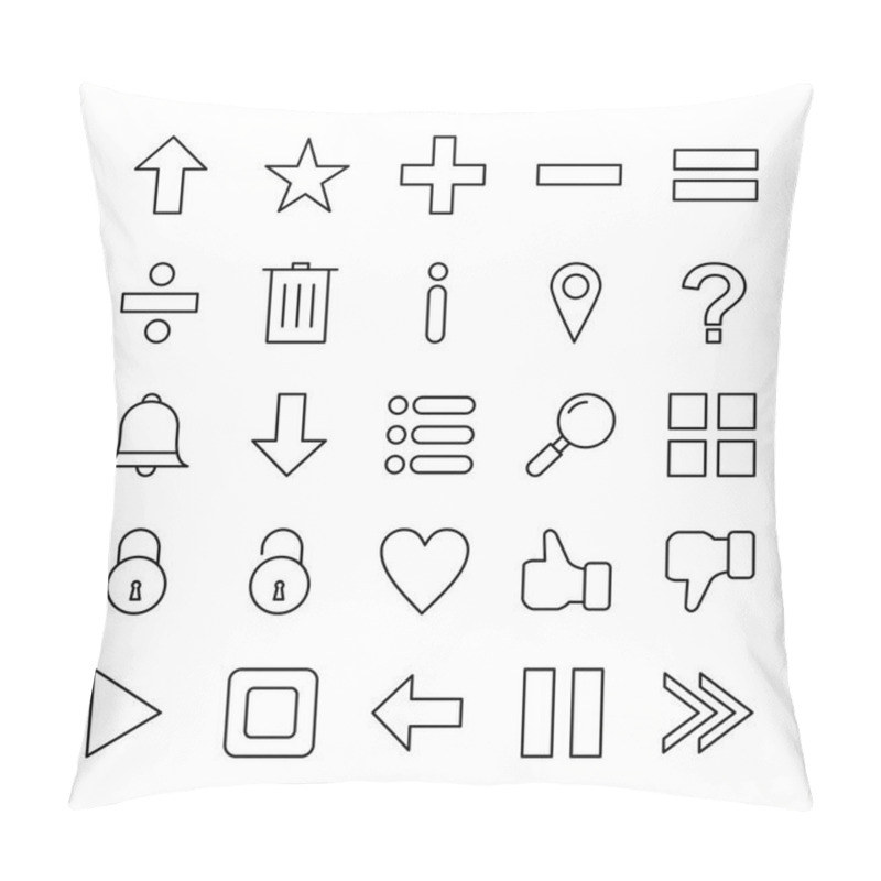 Personality  25 Icon Set Of Basic Elements For Personal And Commercial Use... Pillow Covers