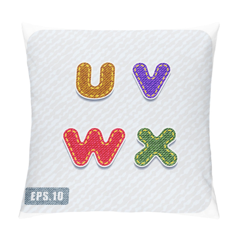 Personality  Denim Lowercase Letters U, V, W, X Pillow Covers