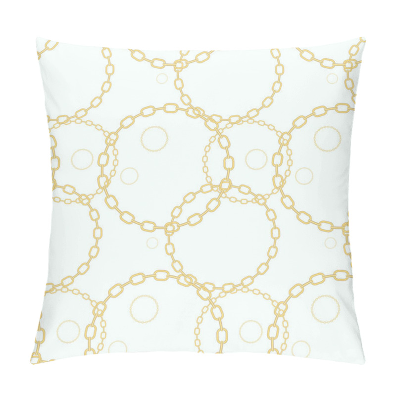 Personality  Elegant Vector Seamless Pattern With Beautiful Realistic Golden Chains On A White Background Eps10 Pillow Covers