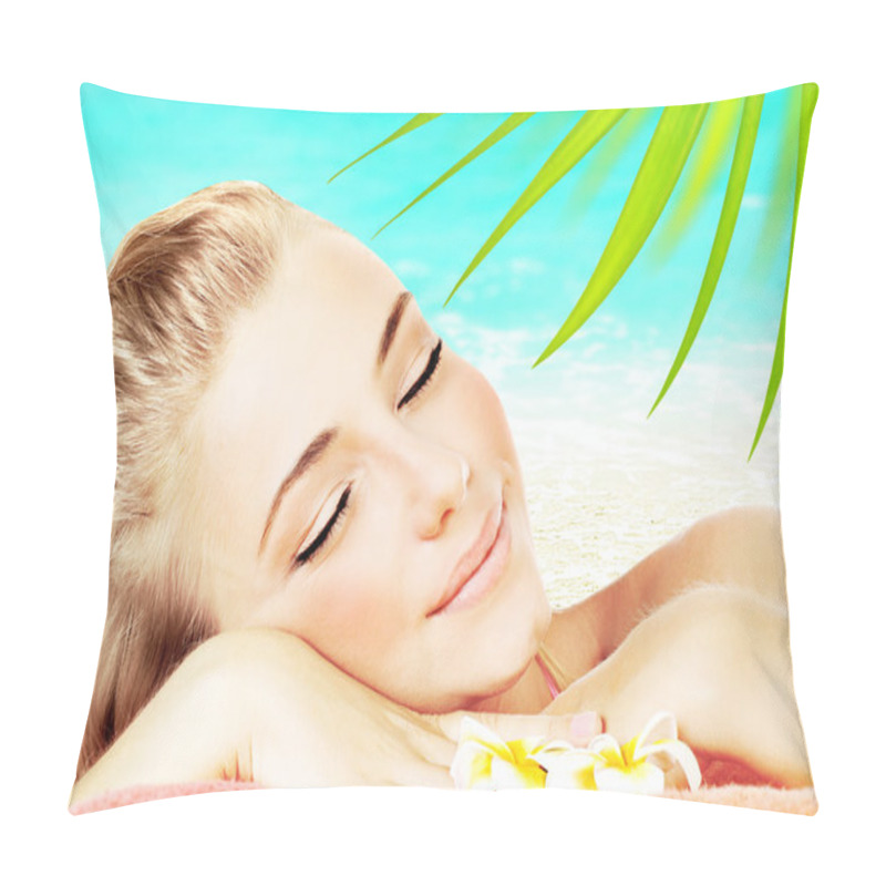 Personality  Enjoying Spa Beach Resort Pillow Covers