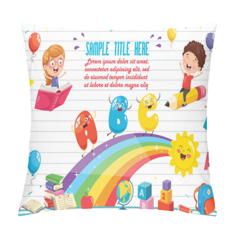 Personality  Vector Illustration Of Rainbow Children Pillow Covers