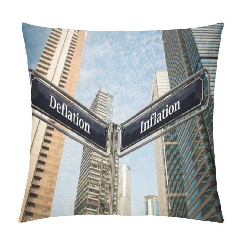 Personality  Street Sign Inflation Versus Deflation Pillow Covers