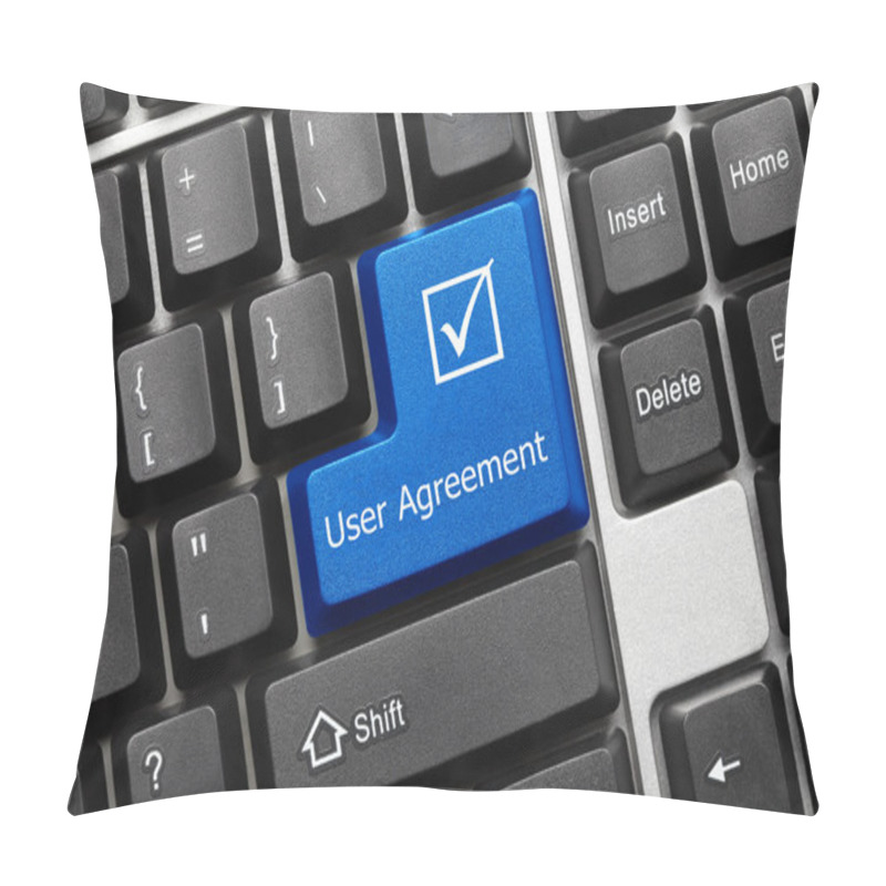 Personality  Conceptual Keyboard - User Agreement (blue Key) Pillow Covers