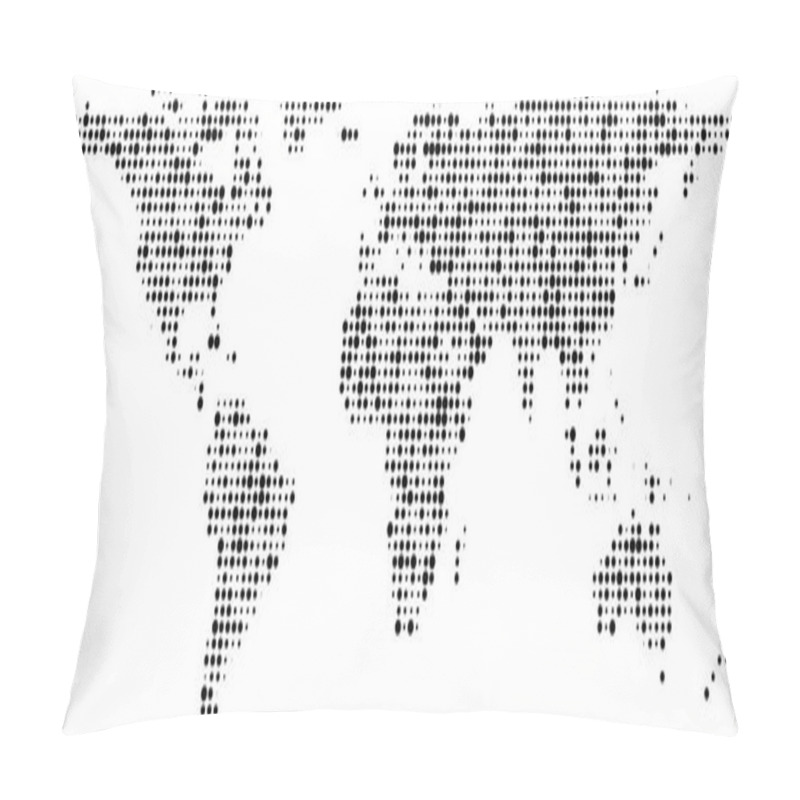 Personality  World Map Of Black Dots Banner. Pillow Covers