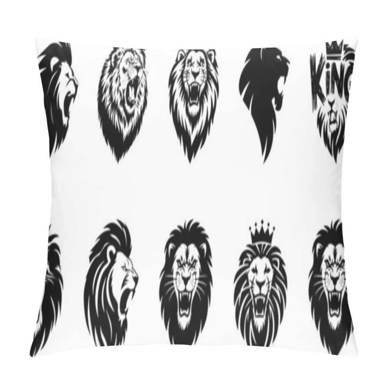 Personality  Wild Roaring Lion King Head Ico Set Collection Pillow Covers