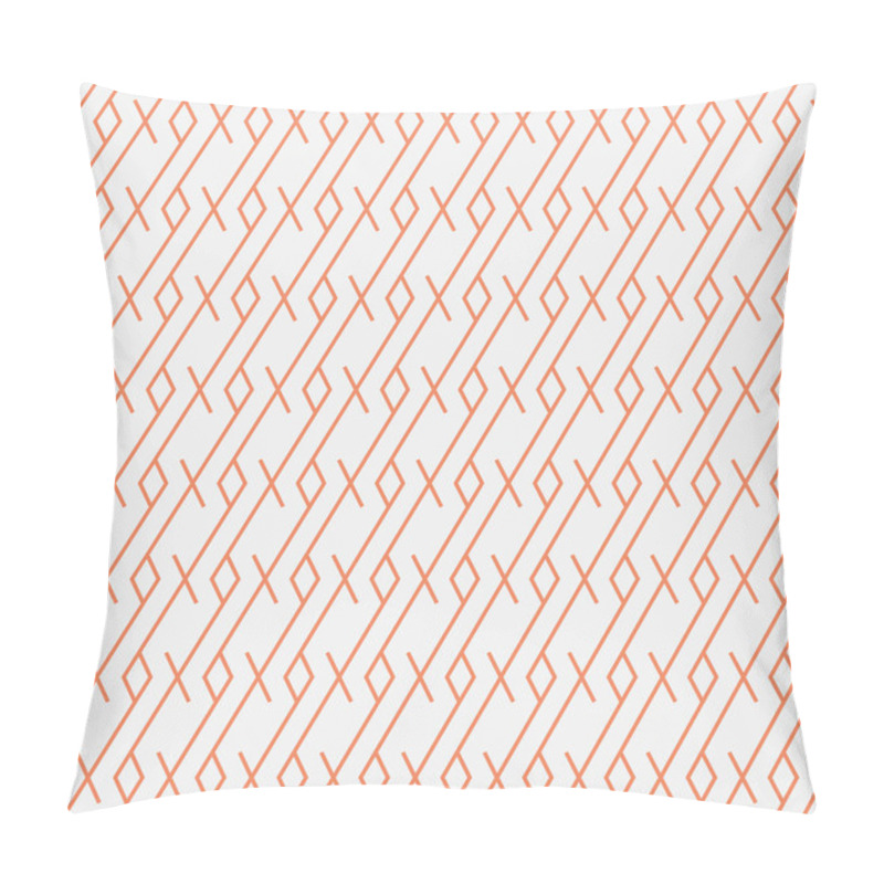 Personality  Abstract Orange Diagonal Line Seamless Pattern On White Background Vector Texture Template Pillow Covers