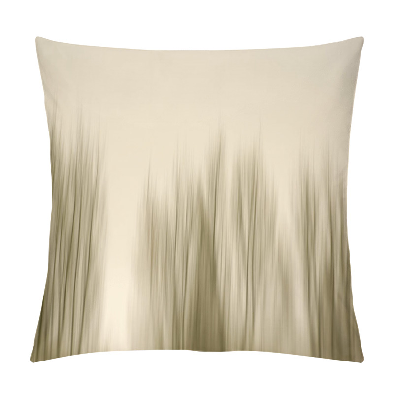 Personality  The Abstract Blur Of Wiped Trees Standing In Row. Pillow Covers