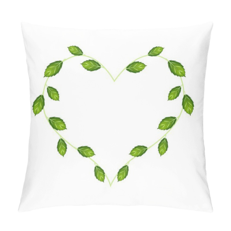 Personality  Sweet Basil Leaves And Flowers In A Heart Shape Pillow Covers