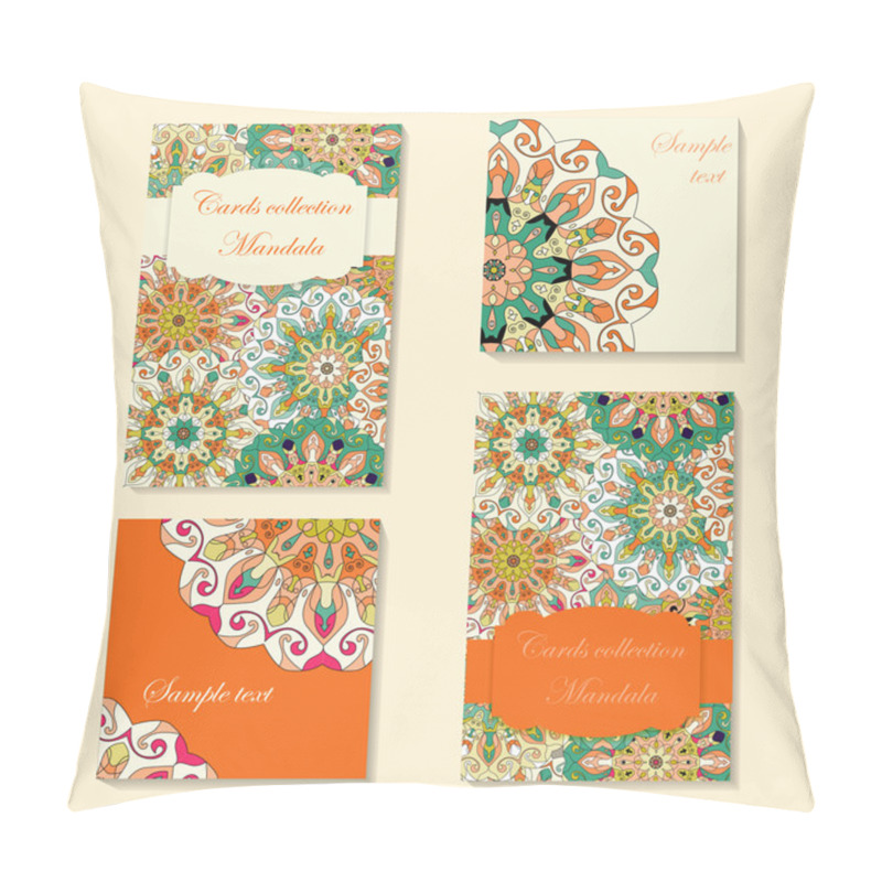 Personality  Greeting Card Design With Mandala Pattern. Pillow Covers