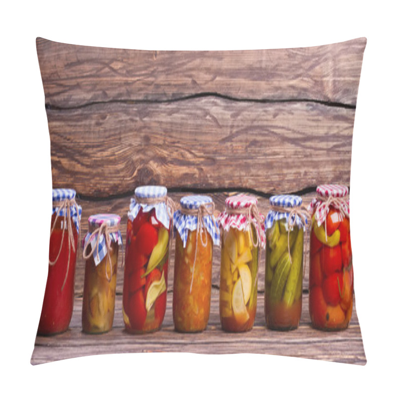 Personality  Organic Vegetables In Jars. Pillow Covers