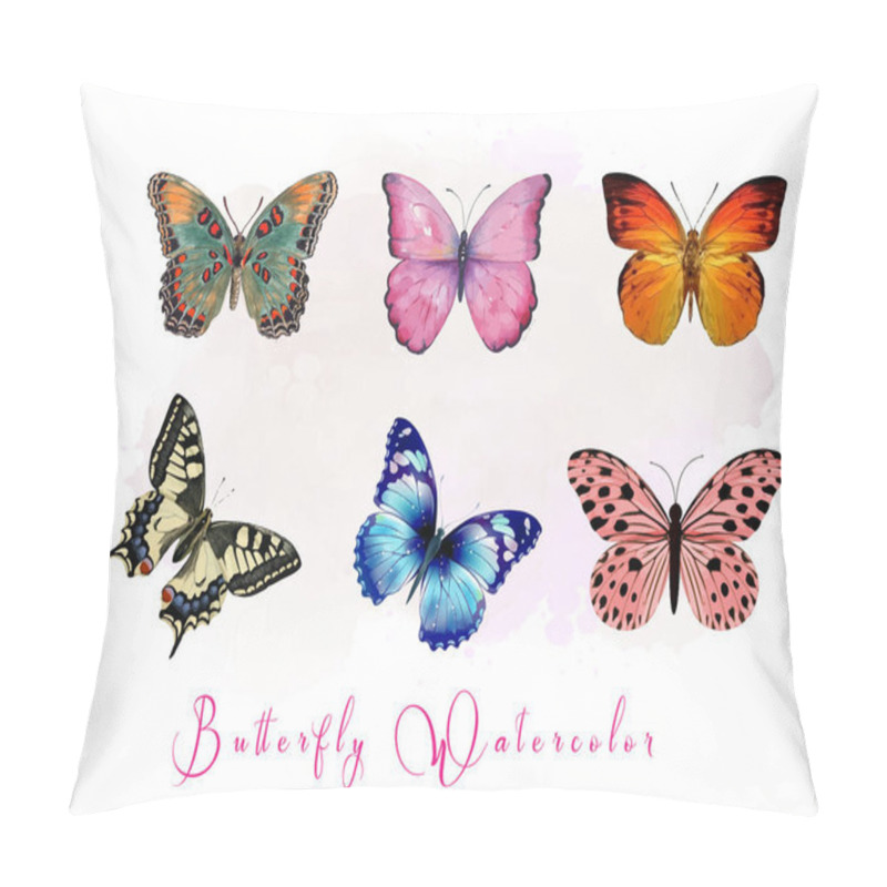 Personality  Flower & Butterfly Illustration Vector Set Pillow Covers