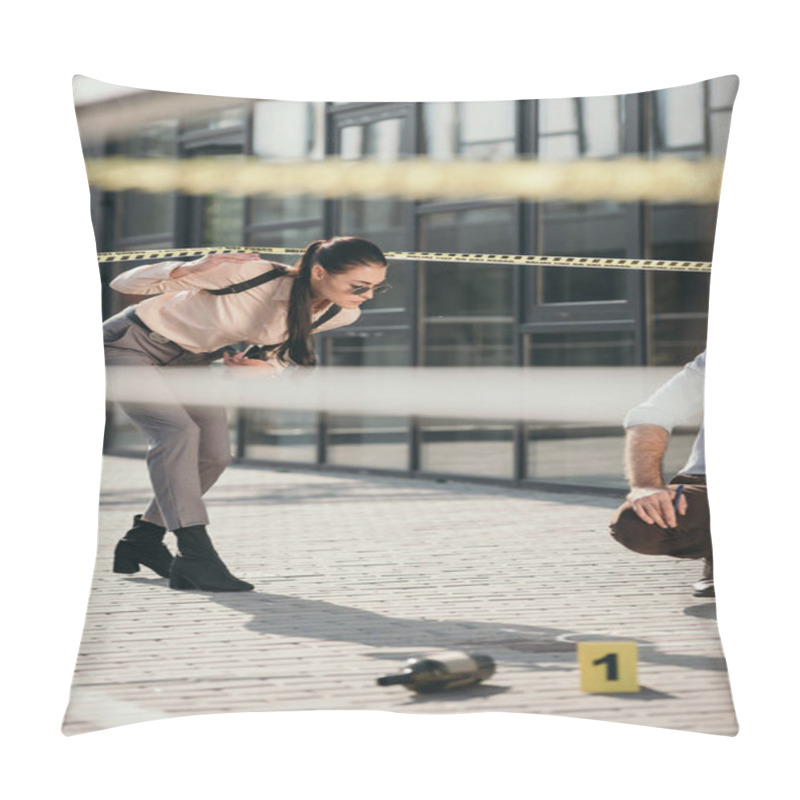 Personality  Female Detective Crossing The Police Line Pillow Covers