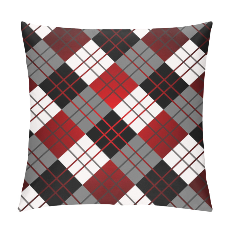 Personality  Seamless Tartan Plaid Pattern In Stripes Of Red, Black And White. Checkered Twill Fabric Texture. Vector Swatch For Digital Textile Printing. Pillow Covers