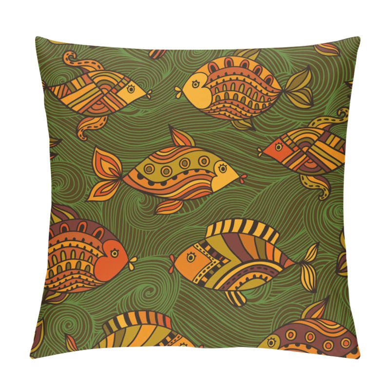 Personality  Fish Pattern In Abstract Style. Copy Square To The Side And You' Pillow Covers