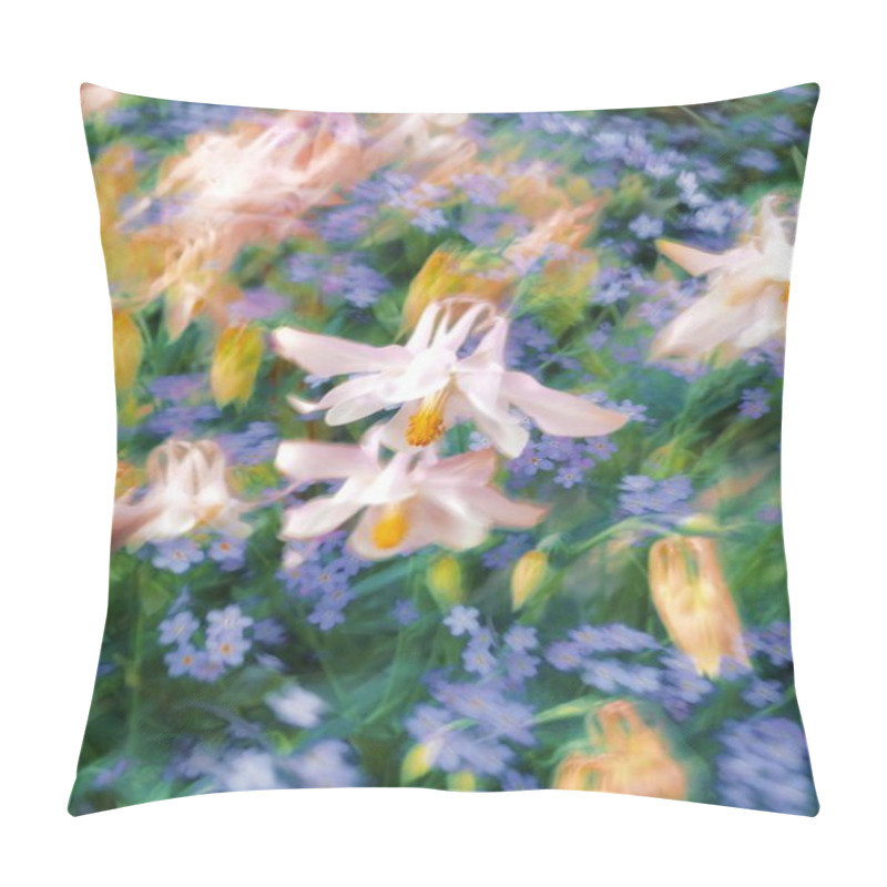 Personality  Delicate Pastel Flowers In A Vibrant Garden Scene. Pillow Covers