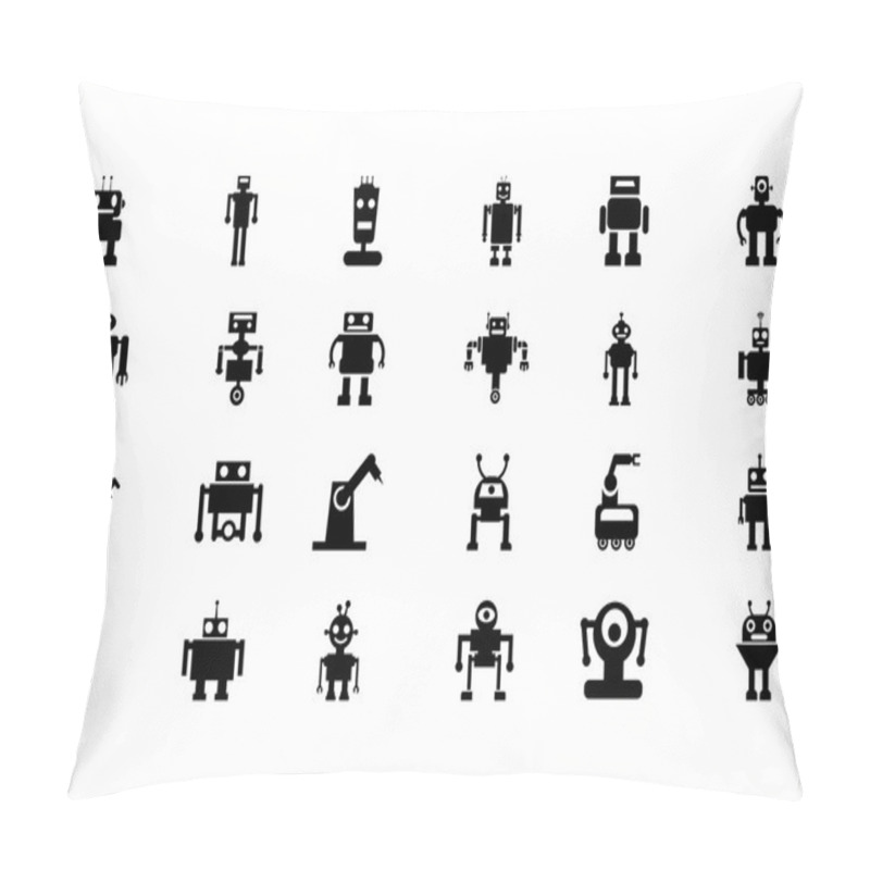 Personality  Robots Vector Icons 5 Pillow Covers