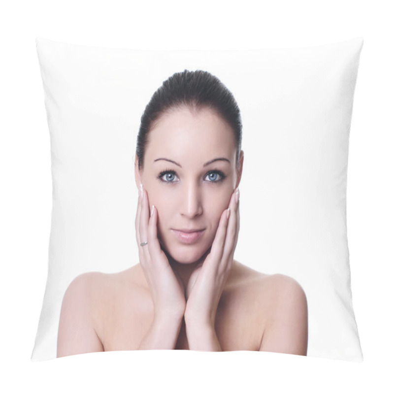 Personality  Facial Massage Isolated On White Pillow Covers