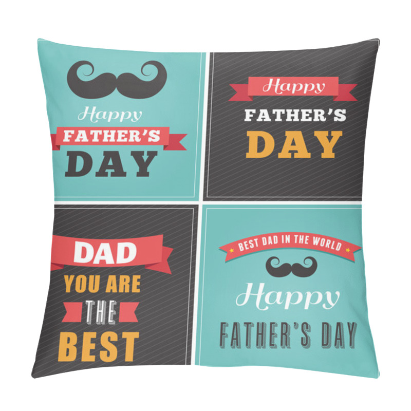 Personality  Happy Fathers Day Greeting Cards Set Pillow Covers