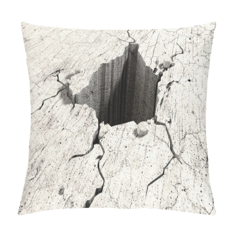 Personality  Hole In The Cracked Ground Perspective Pillow Covers